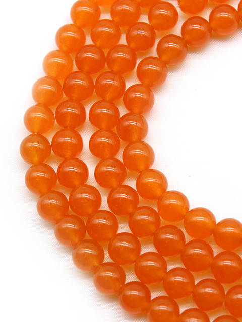 Naturalny kamień AAA pomarańczowy chalcedon - koraliki dystansowe do tworzenia biżuterii DIY 15-calowy strumień 6/8/10/12mm - Wianko - 3