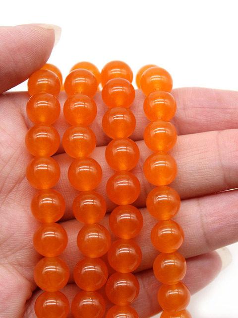Naturalny kamień AAA pomarańczowy chalcedon - koraliki dystansowe do tworzenia biżuterii DIY 15-calowy strumień 6/8/10/12mm - Wianko - 6