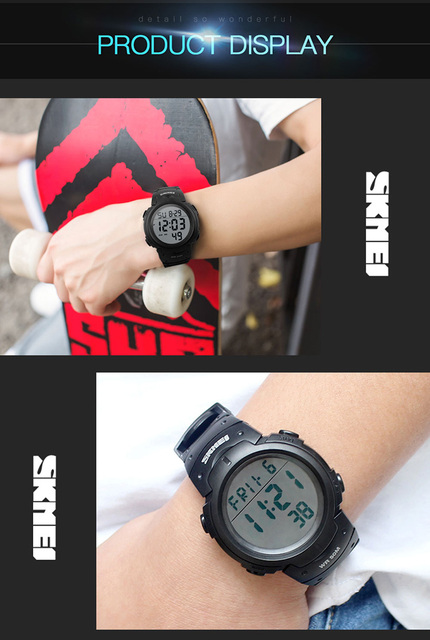 Męski zegarek cyfrowy SKMEI Chronos z odliczaniem, wodoodporny, LED, elektroniczny - Wianko - 12
