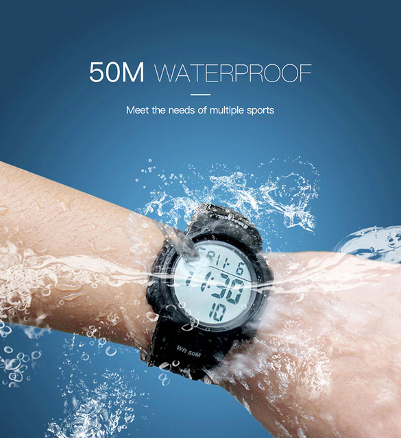 Męski zegarek cyfrowy SKMEI Chronos z odliczaniem, wodoodporny, LED, elektroniczny - Wianko - 8