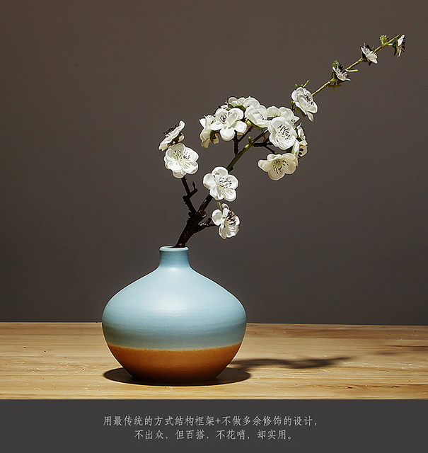 Eleganckie minimalistyczne chińskie wazony ceramiczne Vintage do dekoracji domu DI50HP - Wianko - 4