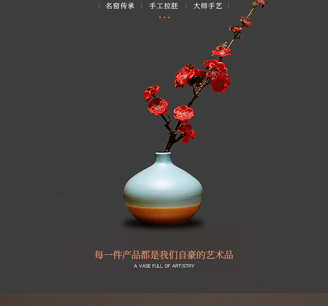 Eleganckie minimalistyczne chińskie wazony ceramiczne Vintage do dekoracji domu DI50HP - Wianko - 3
