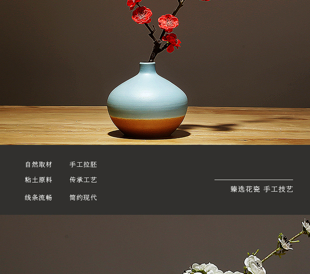 Eleganckie minimalistyczne chińskie wazony ceramiczne Vintage do dekoracji domu DI50HP - Wianko - 15