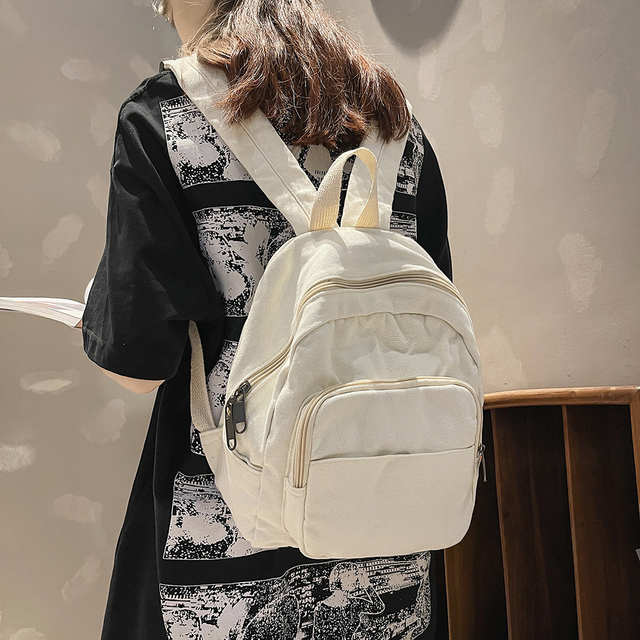 Nowy solidny plecak z zamkiem dla kobiet w stylu preppy z podróżującymi studentkami w modzie retro na płótnie - Wianko - 8