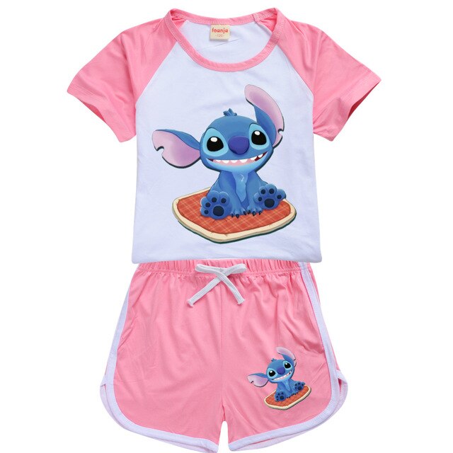 Chłopięcy zestaw 2 częściowy T-shirt i szorty Stitch Chill dla dzieci w wieku 10-12 lat - Wianko - 8