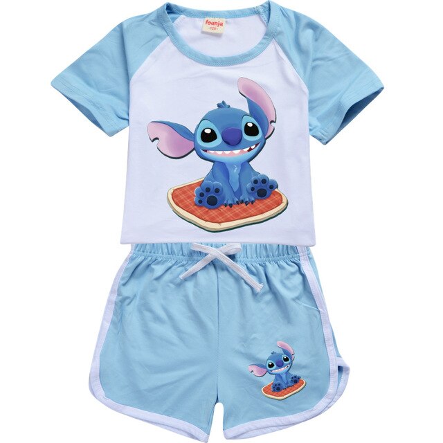 Chłopięcy zestaw 2 częściowy T-shirt i szorty Stitch Chill dla dzieci w wieku 10-12 lat - Wianko - 7