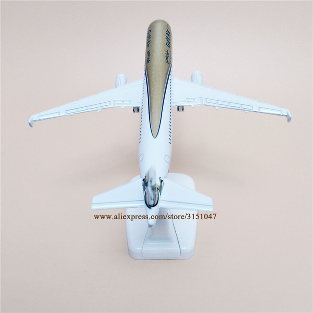 16cm Model samolotu Gulf Air Airbus 320 A320 dla dzieci – odlew z metalu, linie lotnicze Airways - Wianko - 17