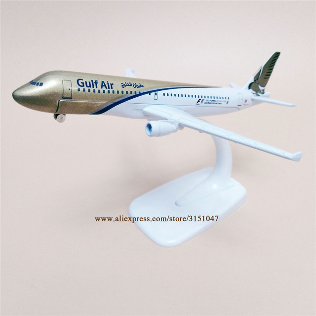 16cm Model samolotu Gulf Air Airbus 320 A320 dla dzieci – odlew z metalu, linie lotnicze Airways - Wianko - 10