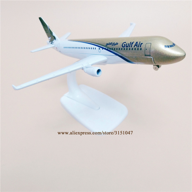 16cm Model samolotu Gulf Air Airbus 320 A320 dla dzieci – odlew z metalu, linie lotnicze Airways - Wianko - 11