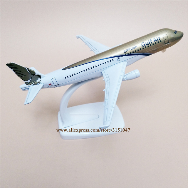 16cm Model samolotu Gulf Air Airbus 320 A320 dla dzieci – odlew z metalu, linie lotnicze Airways - Wianko - 12