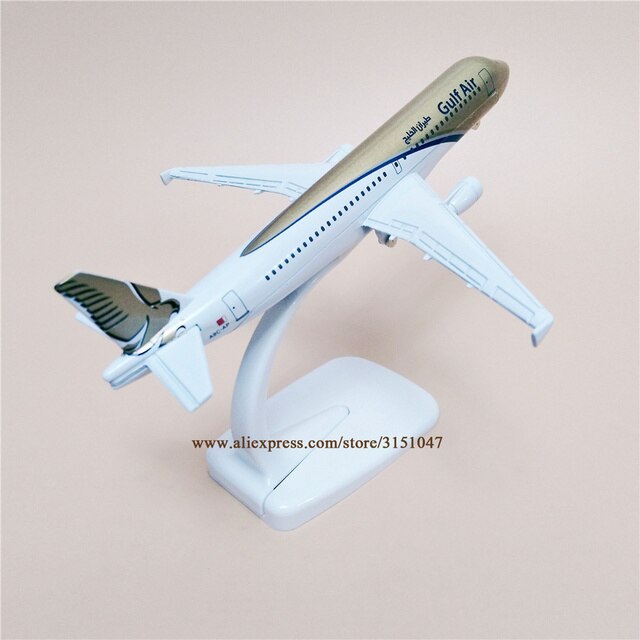 16cm Model samolotu Gulf Air Airbus 320 A320 dla dzieci – odlew z metalu, linie lotnicze Airways - Wianko - 13