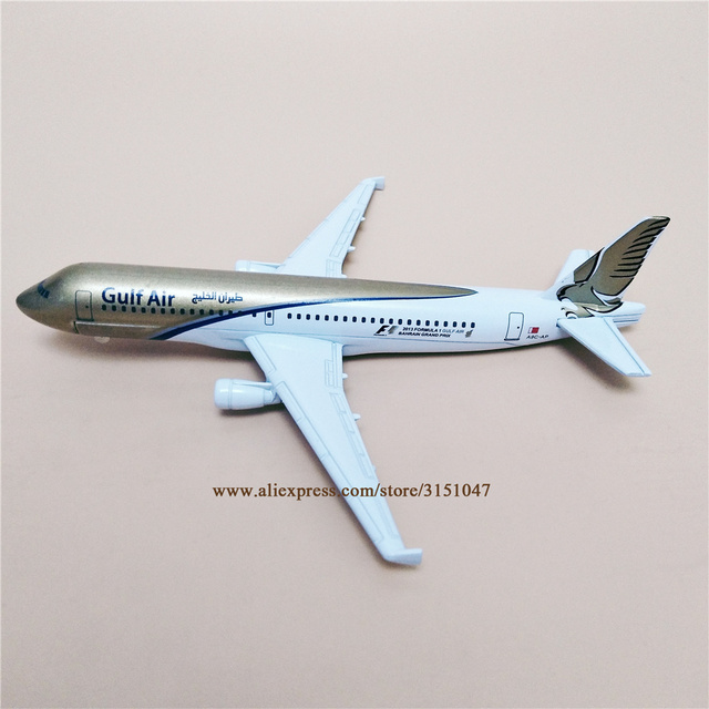 16cm Model samolotu Gulf Air Airbus 320 A320 dla dzieci – odlew z metalu, linie lotnicze Airways - Wianko - 14