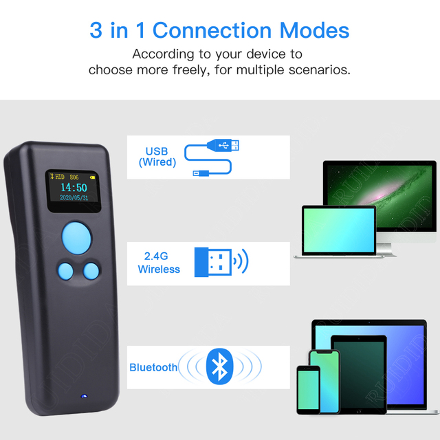 Skaner kodów kreskowych 1D i 2D bezprzewodowy Bluetooth dla iPad/iPhone/PC - Wianko - 4