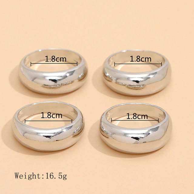 Pierścienie proste minimalistyczne z gładkim wzorem - nowoczesna biżuteria dla kobiet - Wianko - 2