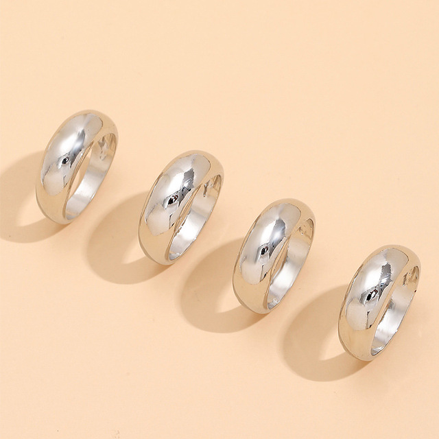Pierścienie proste minimalistyczne z gładkim wzorem - nowoczesna biżuteria dla kobiet - Wianko - 4