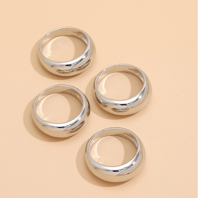 Pierścienie proste minimalistyczne z gładkim wzorem - nowoczesna biżuteria dla kobiet - Wianko - 3
