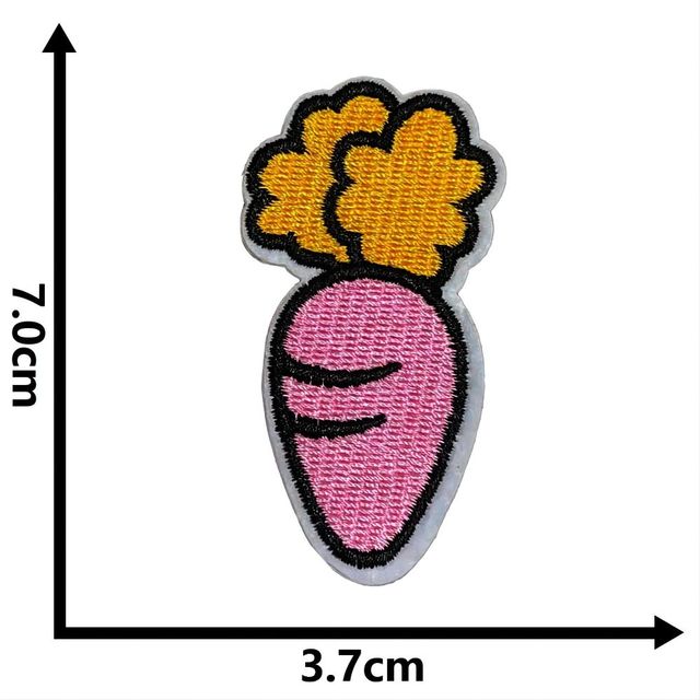 Magnes z haftem Marchew w kształcie serca z dogo diamentowym - ozdoba w stylu motocyklowym na odzież, kurtki, spodnie - Wianko - 25