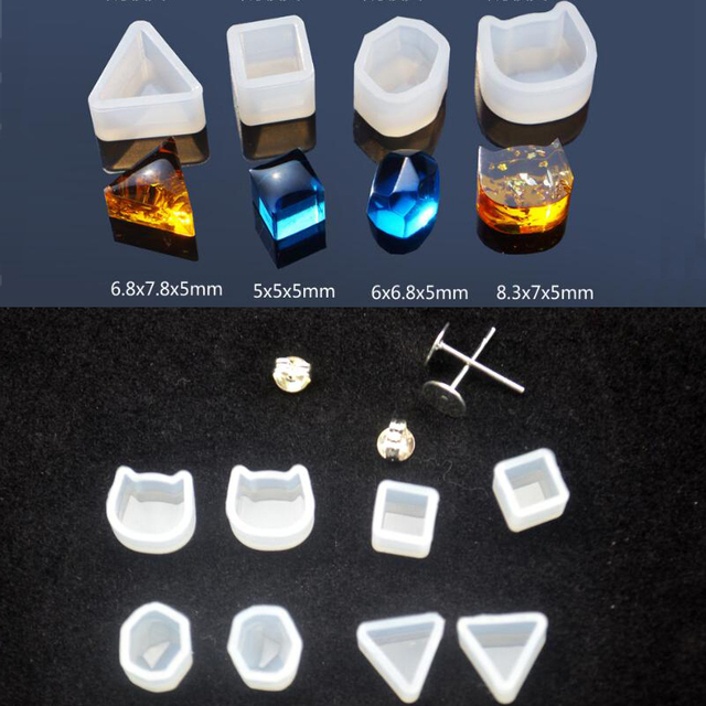 Silikonowa forma na płaskie kule do biżuterii, przezroczysta, prostokątna, z 6 otworami wiszącymi, do tworzenia żywicznych rękodzieł DIY, rozmiary: 9mm, 12mm, 16mm - Wianko - 14