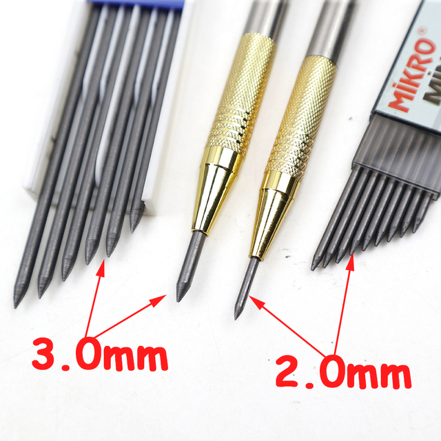 Metalowy ołówek automatyczny 2.0/3.0mm 2B wysokiej jakości dla prac stolarskich - Wianko - 4