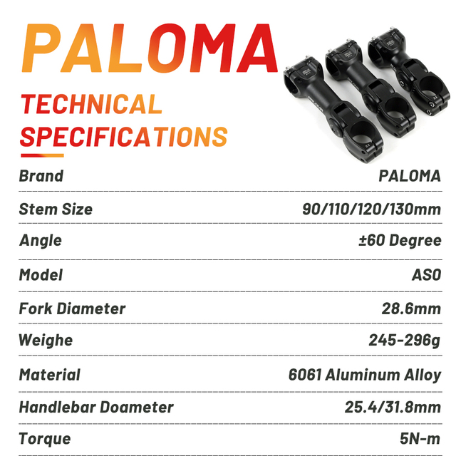 Mostek rowerowy Paloma Riser z regulowanym kątem, wykonany z aluminium, do przedniego widelec macierzystego, górski adapter do wspornika kierownicy, akcesoria rowerowe - Wianko - 2
