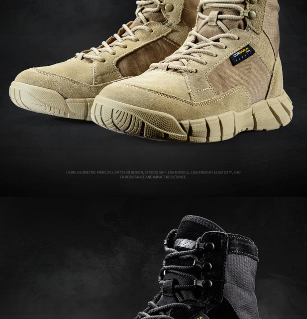 Outdoor Combat - taktyczne wojskowe buty treningowe na pustynię, unisex, wiosna/jesień, ultra lekkie, oddychające, idealne do wspinaczki i obozów górskich - Wianko - 10