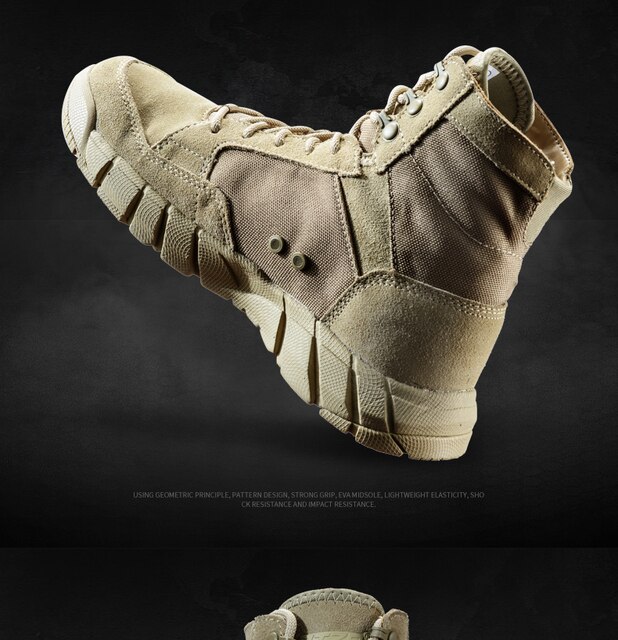 Outdoor Combat - taktyczne wojskowe buty treningowe na pustynię, unisex, wiosna/jesień, ultra lekkie, oddychające, idealne do wspinaczki i obozów górskich - Wianko - 8