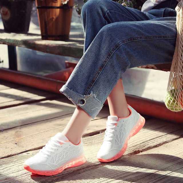 Kobiece buty treningowe 2021 - nowoczesny fason, kolorowe, wygodne i wysokiej jakości trampki z gumową podeszwą - Wianko - 12