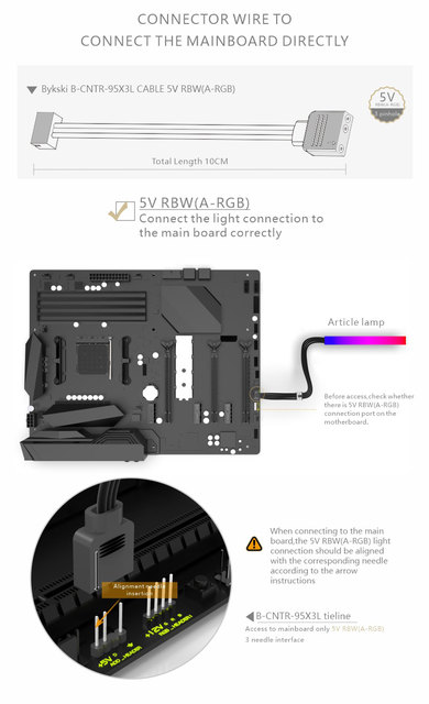 Kabel do świateł ASUS AURA RGB/RBW o długości 10cm - Wianko - 4