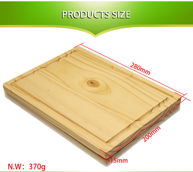 Deska do krojenia z drewna sosnowego - prostokątna, jasny kolor, rowek na sok - Wianko - 8