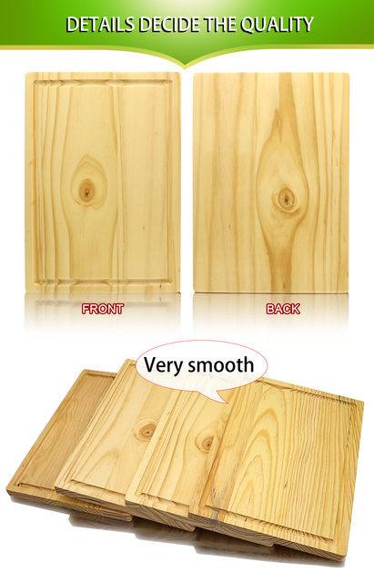 Deska do krojenia z drewna sosnowego - prostokątna, jasny kolor, rowek na sok - Wianko - 9