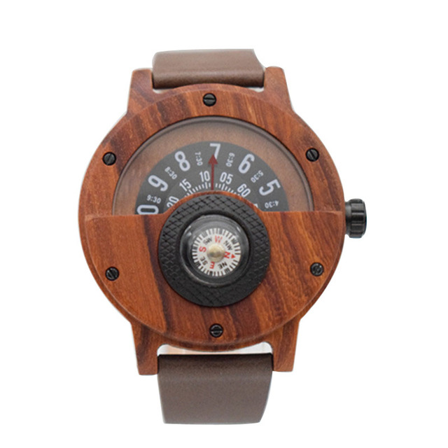 Męskie zegarki na rękę - Twórczy azjatyckie drewniane zegarki kwarcowe z palisandru - Wianko - 2
