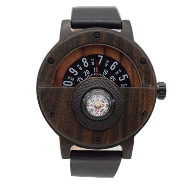 Męskie zegarki na rękę - Twórczy azjatyckie drewniane zegarki kwarcowe z palisandru - Wianko - 1