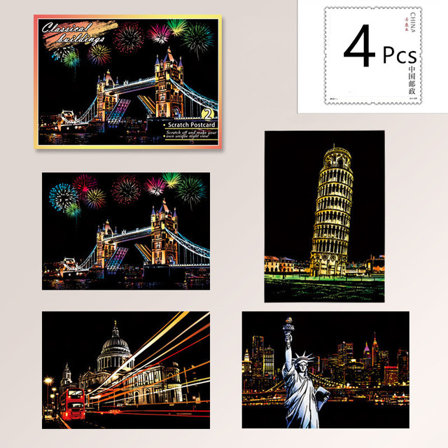DIY Magia nocnego widoku miasta - Rysowanie zarysów - Obrazy - Dekoracja wnętrz - Paryż Londyn (41x28cm) - Wianko - 30