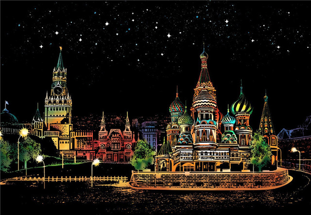 DIY Magia nocnego widoku miasta - Rysowanie zarysów - Obrazy - Dekoracja wnętrz - Paryż Londyn (41x28cm) - Wianko - 20