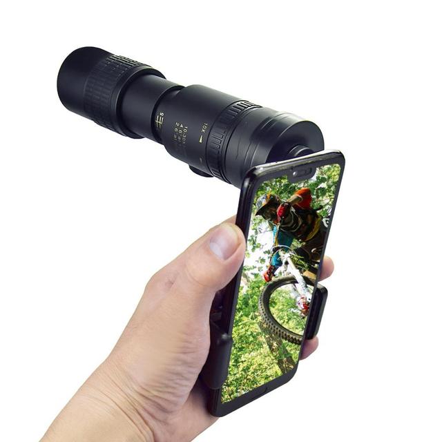 Monokular Zoom 4K 10-300X40 mm - Super teleobiektyw do podróży na plażę, obsługujący smartfony - Wianko - 4