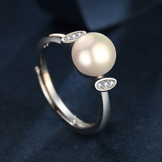 Pierścionek ze srebra próby 925 z perłą i cyrkonem dla kobiet - moda wesele zaręczyny prezent - Wianko - 3