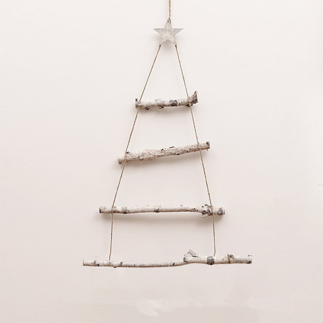 Kreatywne świąteczne drzewo ścienne DIY z naturalnego drewna - wisiorek na ozdoby świąteczne - dekoracje ścienne do domu - Navidad nowy rok 2022 - Wianko - 10