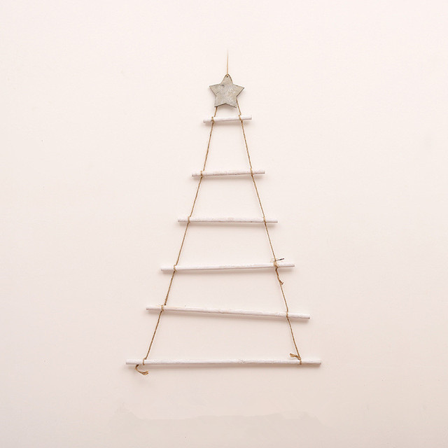 Kreatywne świąteczne drzewo ścienne DIY z naturalnego drewna - wisiorek na ozdoby świąteczne - dekoracje ścienne do domu - Navidad nowy rok 2022 - Wianko - 7