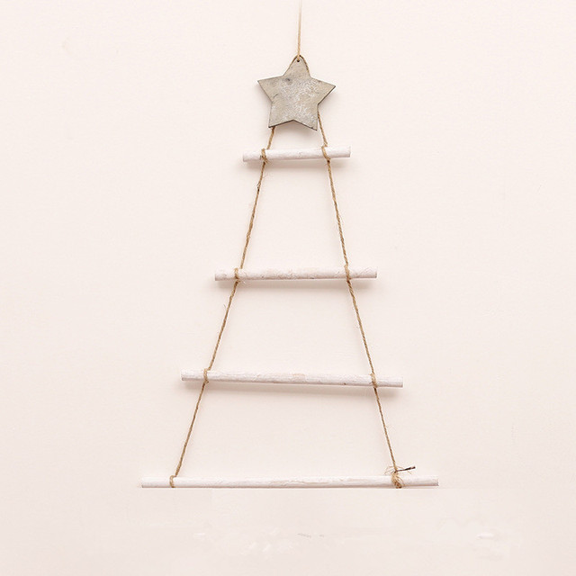 Kreatywne świąteczne drzewo ścienne DIY z naturalnego drewna - wisiorek na ozdoby świąteczne - dekoracje ścienne do domu - Navidad nowy rok 2022 - Wianko - 9