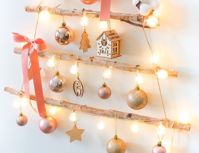 Kreatywne świąteczne drzewo ścienne DIY z naturalnego drewna - wisiorek na ozdoby świąteczne - dekoracje ścienne do domu - Navidad nowy rok 2022 - Wianko - 5