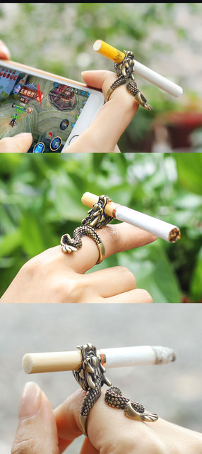 Uchwyt papierosa miedziana podkładka z pierścieniem - kreatywny prezent i biżuteria do palenia - Wianko - 4