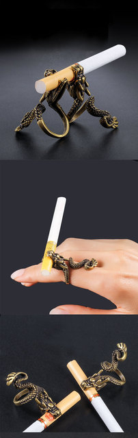 Uchwyt papierosa miedziana podkładka z pierścieniem - kreatywny prezent i biżuteria do palenia - Wianko - 1