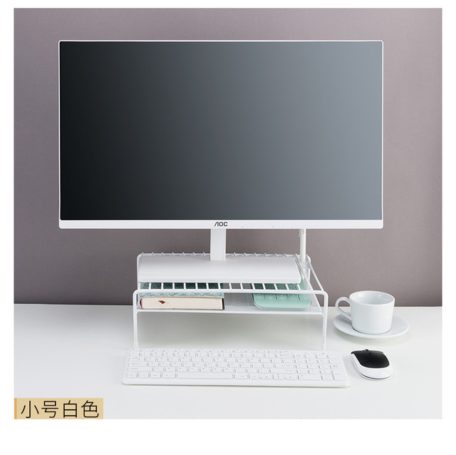 Stojak na blat metalowy zwiększający organizację komputera, monitora i klawiatury, półka biurowa - Wianko - 14