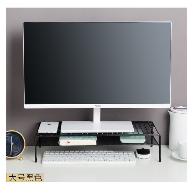 Stojak na blat metalowy zwiększający organizację komputera, monitora i klawiatury, półka biurowa - Wianko - 11