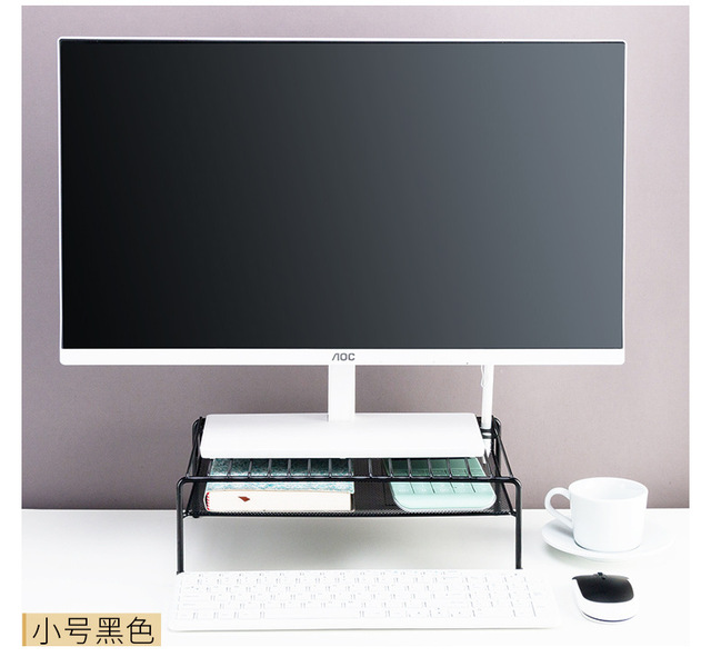 Stojak na blat metalowy zwiększający organizację komputera, monitora i klawiatury, półka biurowa - Wianko - 13