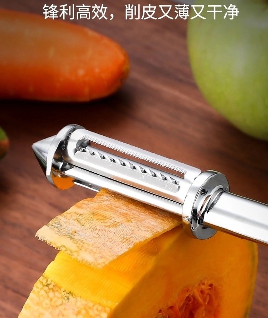 Nóż obieraczka do owoców i warzyw 3w1 ze stali nierdzewnej - Wianko - 10