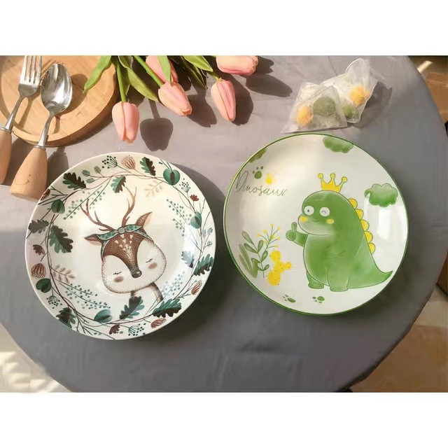 Naczynie ceramiczne do żywności 8 cali - wzór zwierząt, dekoracyjne naczynie kuchenne na sałatkę - Wianko - 11