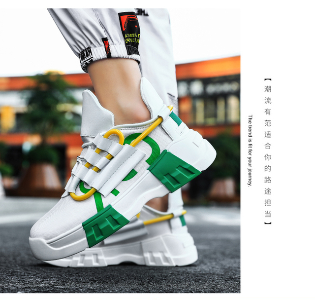 Kobiece buty sportowe męskie na platformie, białe, oddychające, w trendzie, zaprojektowane przez męskiego projektanta, dla mężczyzn - Wianko - 24