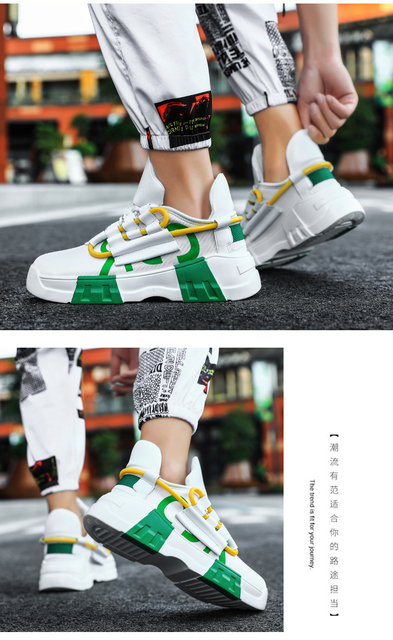 Kobiece buty sportowe męskie na platformie, białe, oddychające, w trendzie, zaprojektowane przez męskiego projektanta, dla mężczyzn - Wianko - 25