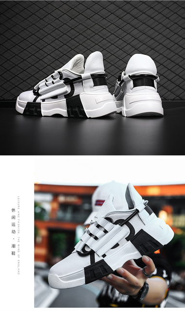 Kobiece buty sportowe męskie na platformie, białe, oddychające, w trendzie, zaprojektowane przez męskiego projektanta, dla mężczyzn - Wianko - 11